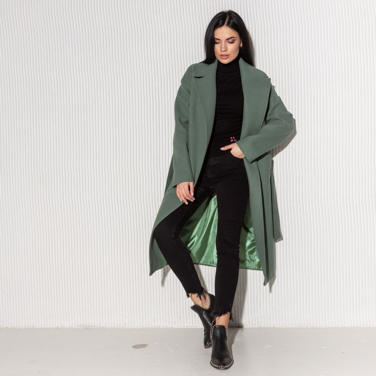 Sage Green Wrap Wool Coat, Women\'s Belted Coat, Spring Relaxed Wrap Wool  Coat With Pockets, Sage Green Wool Coat for Work-to-weekend Vibes - Etsy