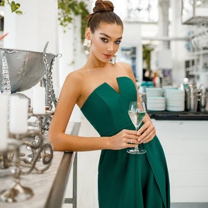 Emerald Green Formal Jumpsuit, Special Occasions Jumpsuit, Wedding ...