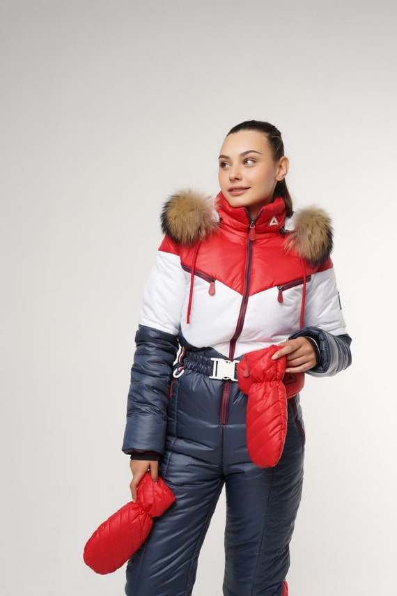 Ski suit with fur hood hot sale