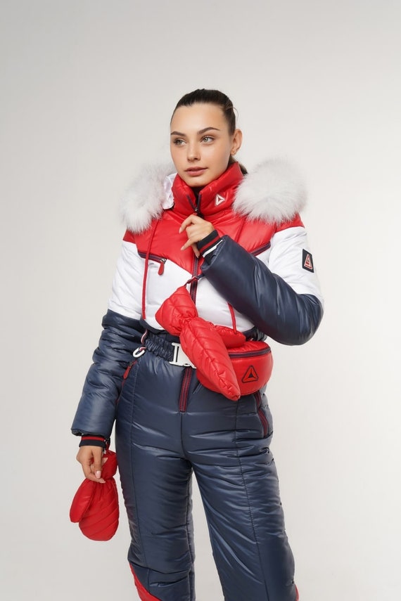 womens fitted ski jacket with fur hood