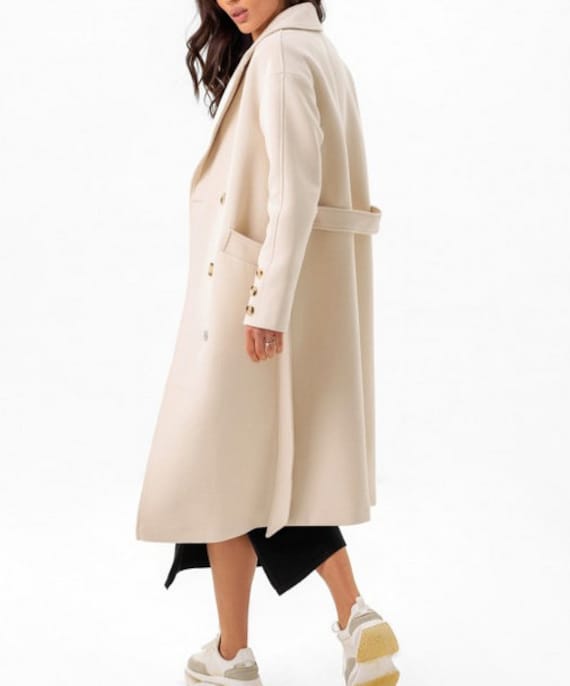 Cream cashmere deals coat