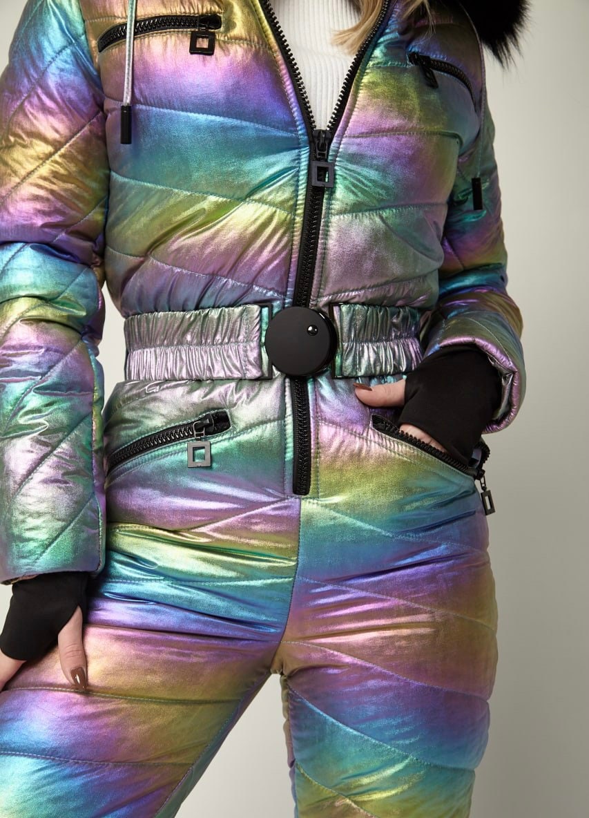 Iridescent Pink Stylish Winter Ski Suit Women's | Etsy