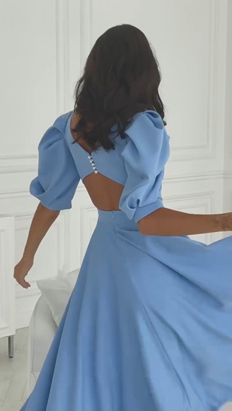 Wedding Guest Skater Dress Open Back Dress for Special Etsy