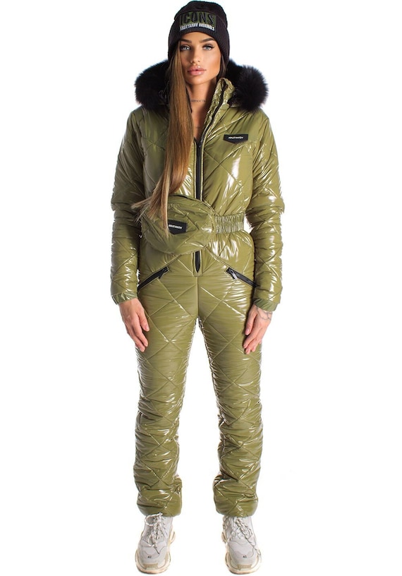 Women's Ski Suit With Waist Bag Gloss Ski Suit for - Etsy