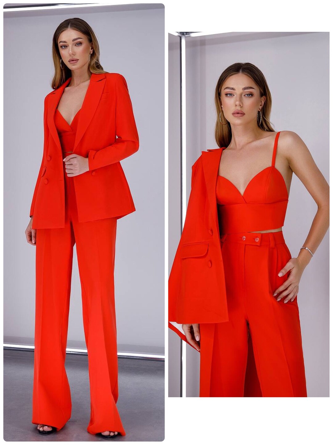 Wedding Guest Pantsuit 3pc Special Occasions Pantsuit 3pc Etsy
