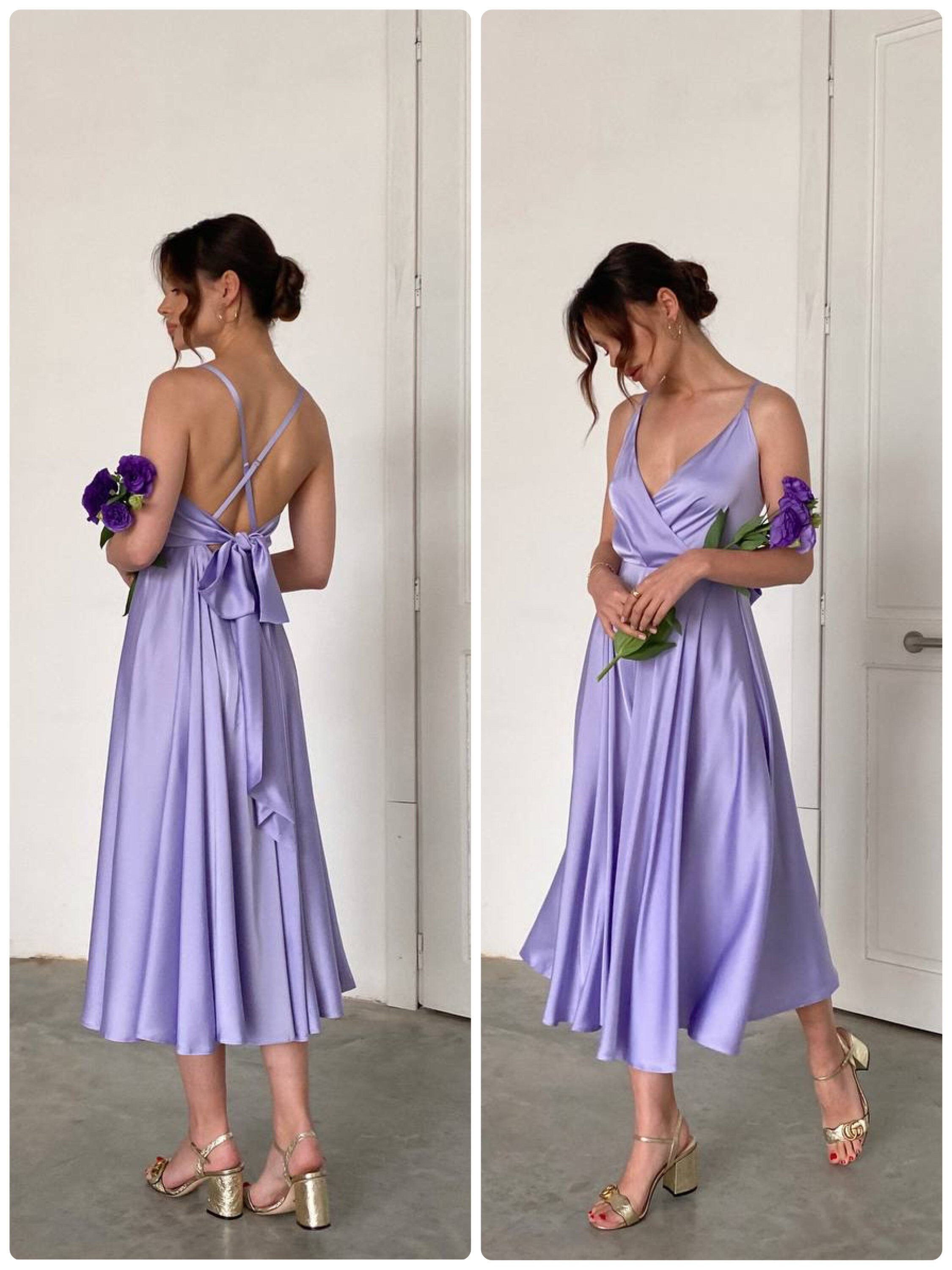 Silk Dress – Lavender Blue