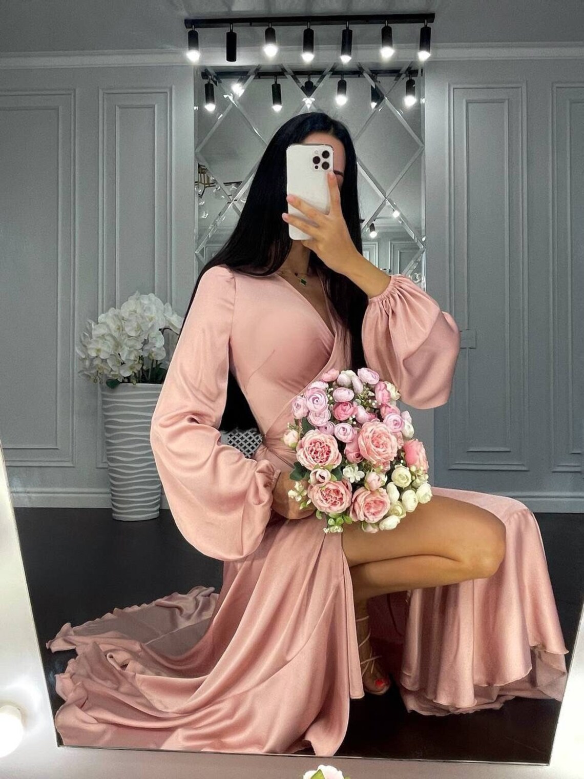 Silk dress midi Shimmer main image 1