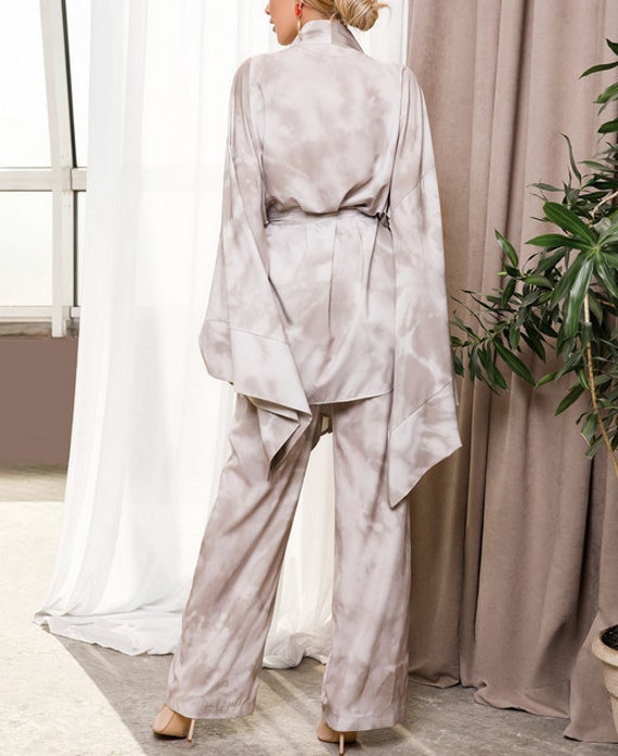 Belted Wrap Pant Suit