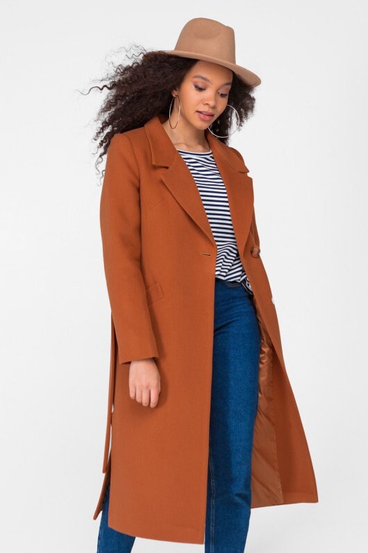 Rust best sale longline coat