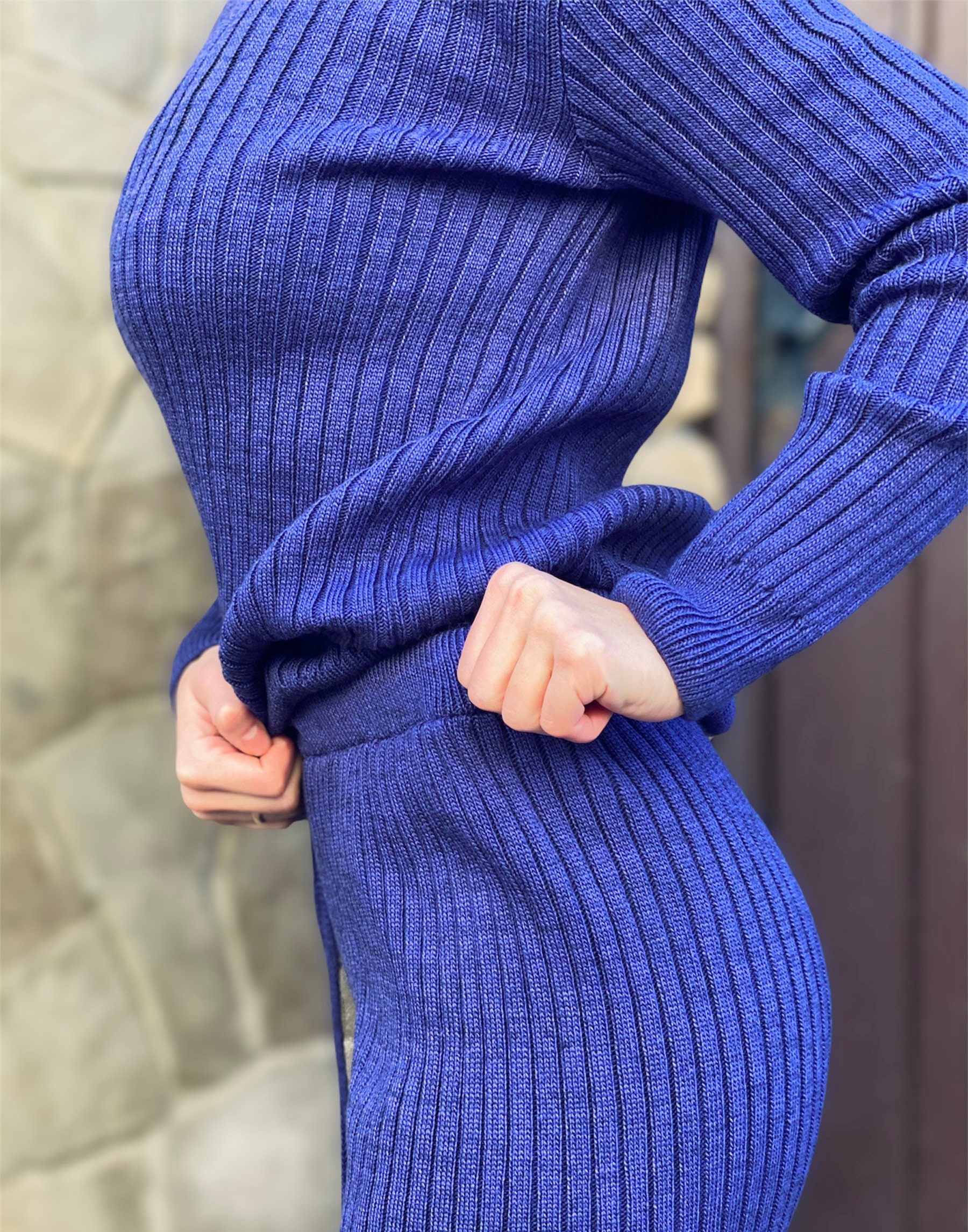 Ribbed Knit Pants - Etsy