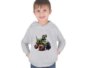 T Rex Monster Truck Toddler Hoodie, Dinosaur Hoodie, Monster Truck Hoodie For Toddlers, Birthday Gifts