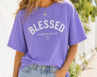 Blessed Shirt, Numbers 6:24-26, Christian Tee, Bible Verse Apparel