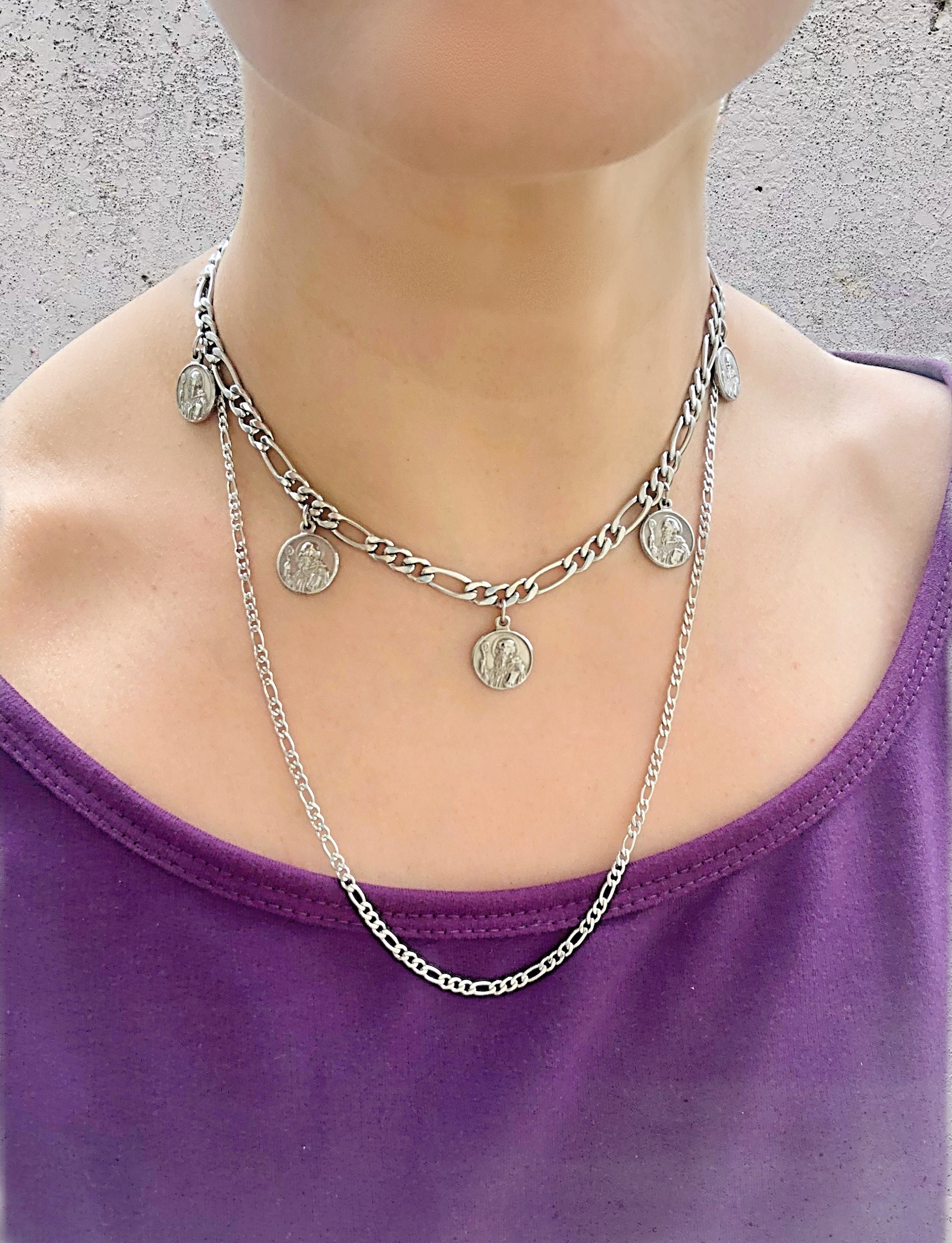 Figaro Chain Necklace Stainless Steel 