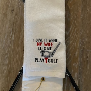 Cotton Velour Golf Towel, Fathers Day Golf Gift, Golf Lover Gift, Sports Towel, Golf Gift For Him, Golfer Gift For Dad and Husband