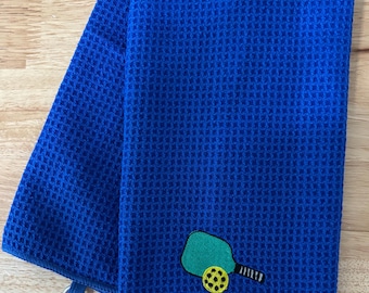 Personalized Pickleball Waffle Towel | Custom Name Embroidered Sports Towel