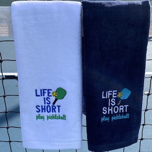 Custom Pickleball Gift| Personalized Pickleball Towel | Pickleball Gift for Him or Her |Custom Embroidered Pickleball hand towel