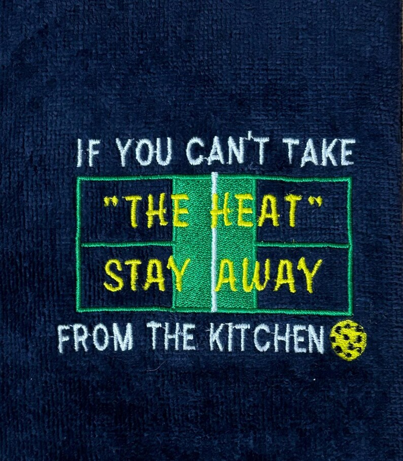 Personalized Pickleball Towel, Custom Embroidered Court Towel, "Stay away from the kitchen" design, Soft Cotton, Pickleball Gift Bild 2