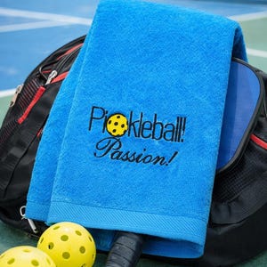Personalized Pickleball Towel – Embroidered Passion Sports Towel – Custom Court Gift image 1
