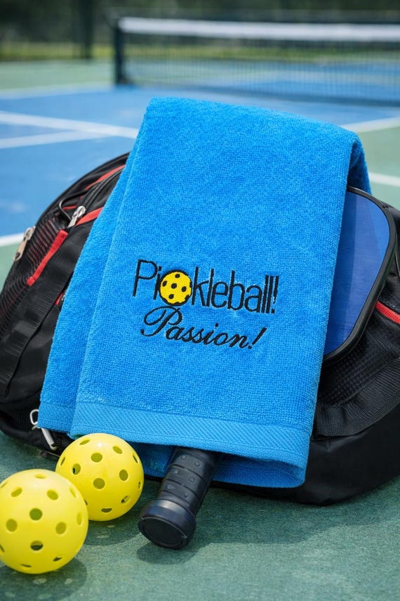 Personalized Pickleball Towel – Embroidered Passion Sports Towel – Custom Court Gift