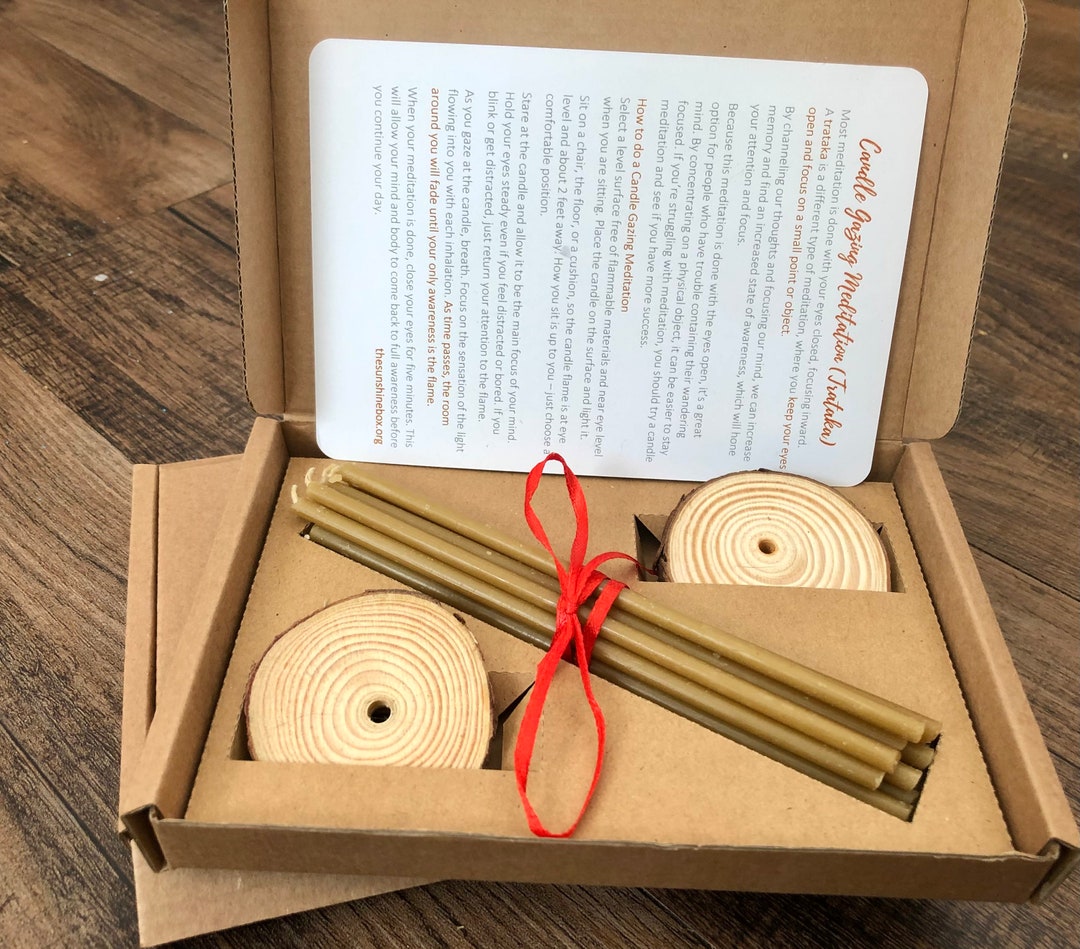 Relaxation & Meditation Candle Gift Set With Wood Holders and Etsy UK
