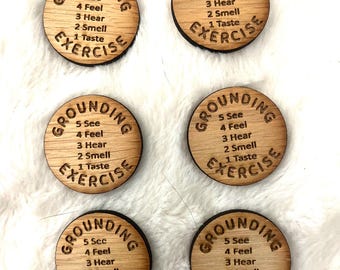 Grounding tokens wooden with 5-4-3-2-1 exercise