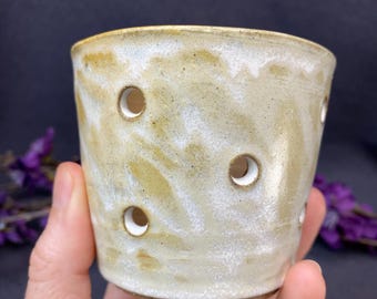 Pot à orchidées extra petit, crème, fait main