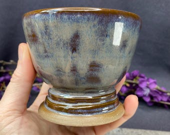 Petite jardinière à verres faite main grise pourpre