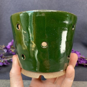 Vaso per orchidee piccolo/medio, verde foresta, fatto a mano