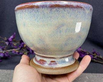 Jardinière à verres faite main de taille moyenne, teinte violette
