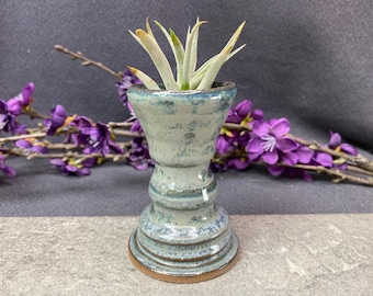 Support pour plante aérien fait main bleu orageux