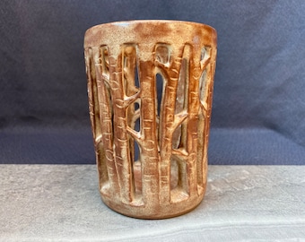 Vertical Birch Tree Forest Candle Utensil Holder