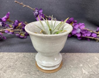 Porte-plante de table blanc fait main