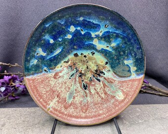 Assiette faite main de 7,5 po. de kayak jusqu'au volcan