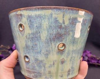 Petit/Moyen pot à orchidées vert clair fait main