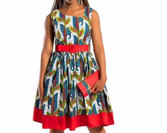 African Print Dress, Ankara Dress, African Clothing for Women, Summer Dress, Gift for her, African Midi Dress,African Fashion