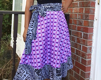 African Print skirt / African print midi skirt / Midi skirt/  Ankara skirt