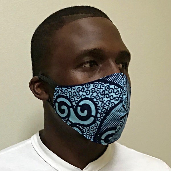 Cotton African print face masks with filter pockets /  Washable Reusable face protective masks / adults unisex face masks / Ankara Masks