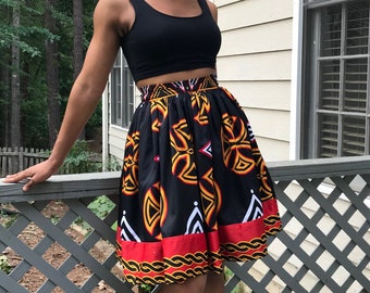 Bamenda Toghu African Print skirt, Ankara skirt, African Clothing for Women, Midi african skirt / Gift for her, African Fashion
