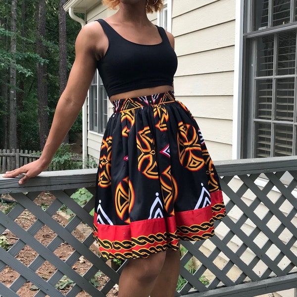 Bamenda Toghu African Print skirt, Ankara skirt, African Clothing for Women, Midi african skirt / Gift for her, African Fashion