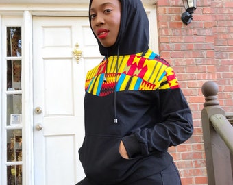 Unisex Kente hoodie / african print sweatshirt / african clothing for winter & spring / african clothing / gift for him/ african hoodie