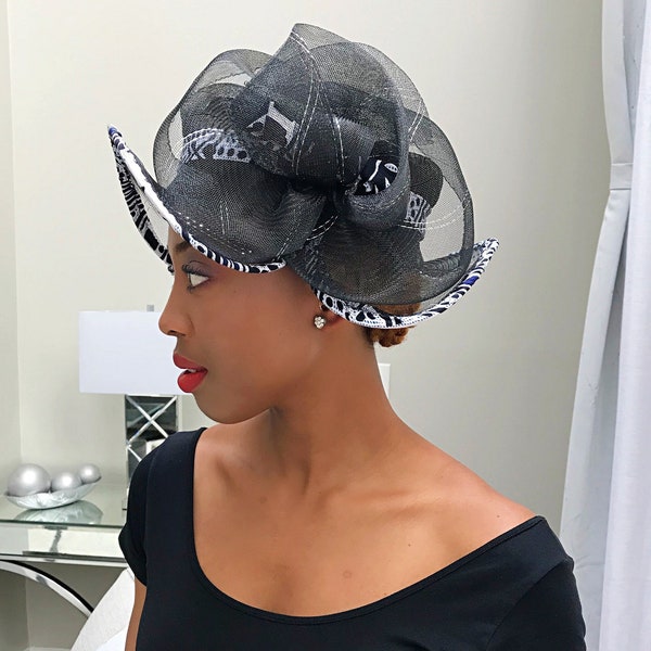 Afrikanischer Print Kirchenhut / Afrikanischer Fascinator / Kopfbedeckung / Geschenk für sie / afrikanische Frauen Hut / Haarschmuck / Ankara Kirchenhüte