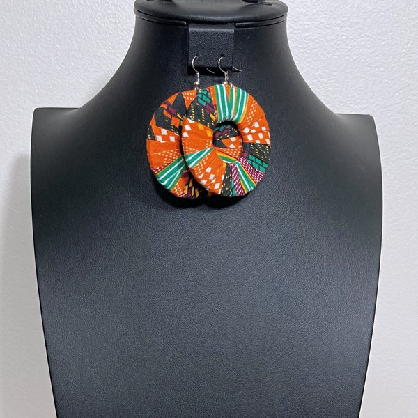 African print drop earrings / African Print Earrings / Ankara Earrings / Fabric Earrings | Statement Earrings | Afrocentric Jewellery