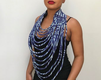 Ndop bamileke African Print Multi-Strand 15 lines rope necklace / Ankara Multi-layered Necklace | Bamileke atoghu Necklace | Ankara Collar