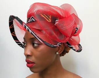 Toghu African print church hats / African fascinator / headwear / Gift for her / african women hat / hair accessories / Ankara church hats