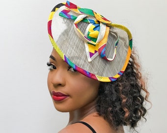 African print fascinator / african headwear / Ankara fascinator / Gift for her / african women hat / african hair accessories