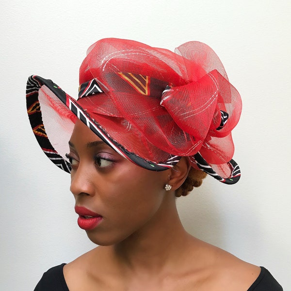 Toghu African print church hats / African fascinator / headwear / Gift for her / african women hat / hair accessories / Ankara church hats