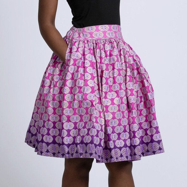 African Print skirt / African print midi skirt / Midi skirt/  Ankara skirt / pink skirt