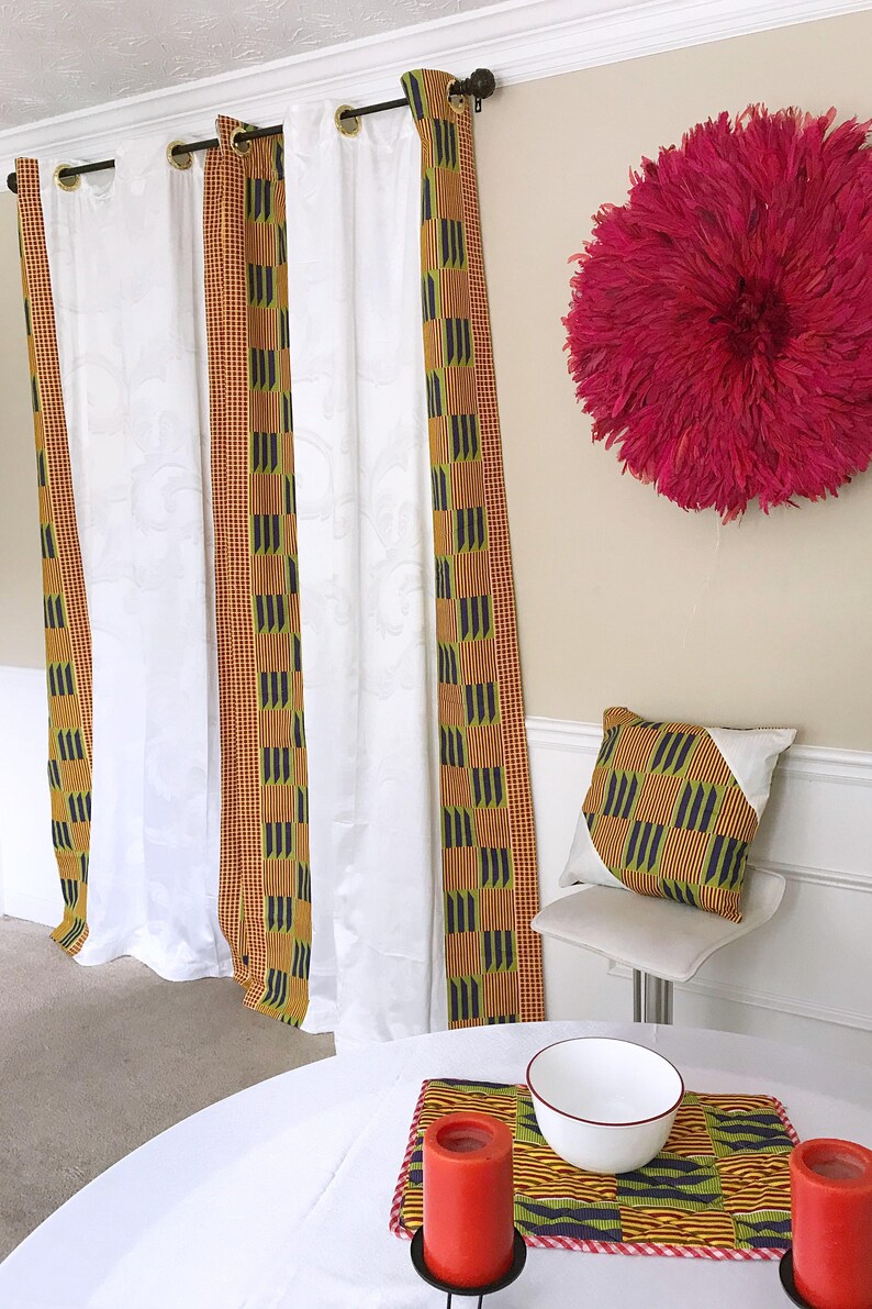 African Print Curtains /african Print Kente Grommet Curtains / Etsy