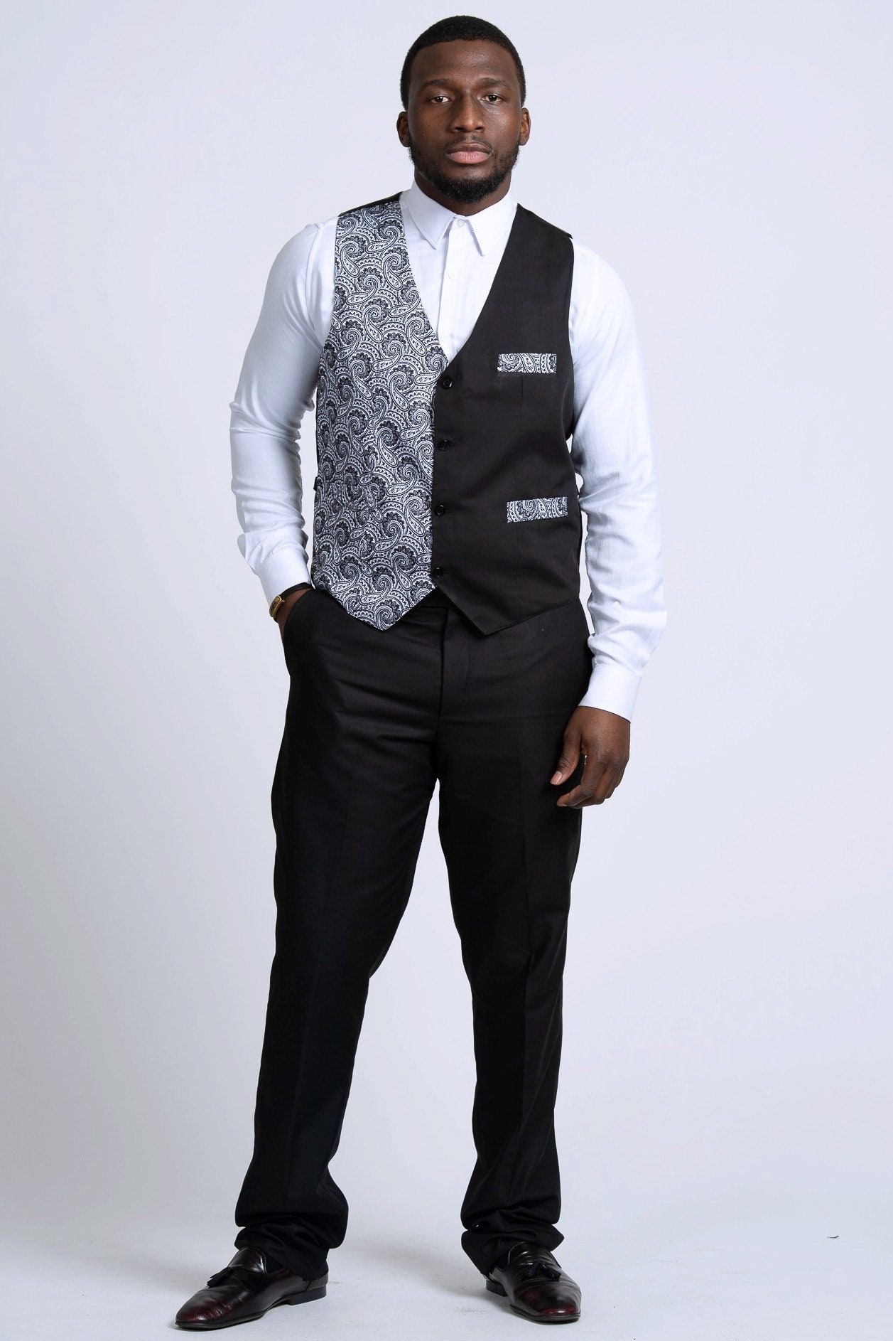 African Print Men Suit Vest / Kente Fit 