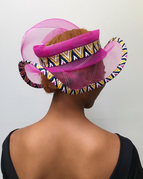 Accessories Hats & Caps Fascinators & Mini Hats Africa Kente Afro centric extra large bow African facinator hat 